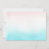 ガールローラースケートで滑るピンク&ブルー誕生日 招待状 (裏面)