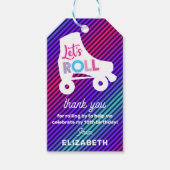 ガールローラースケートで滑る誕生日レッツ転がー ギフトタグ (正面)