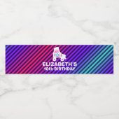 ガールローラースケートで滑る誕生日レッツ転がー ペットボトルラベル (シングルラベル)