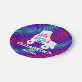 ガールローラースケートで滑る誕生日レッツ転がー ペーパープレート (アングル)