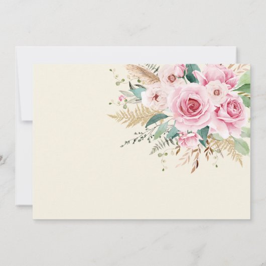 ガールワイルドフラワー1st誕生日パーティー写真 サンキューカード (裏面)