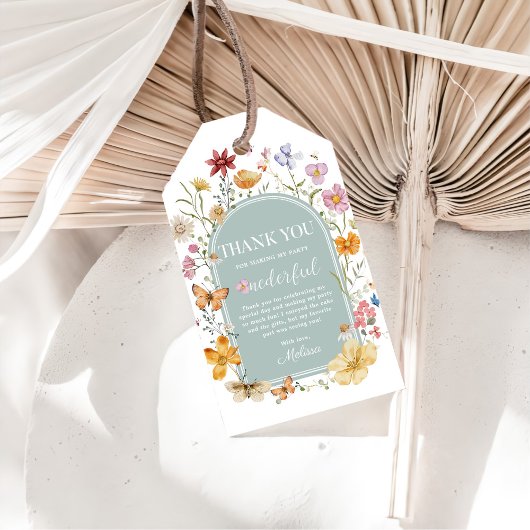 ガールワイルドフラワー1st誕生日パーティー ギフトタグ