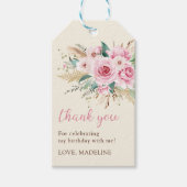 ガールワイルドフラワー1st誕生日パーティー ギフトタグ (正面)