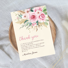 ガールワイルドフラワー1st誕生日パーティー サンキューカード