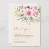 ガールワイルドフラワー1st誕生日パーティー サンキューカード (正面)