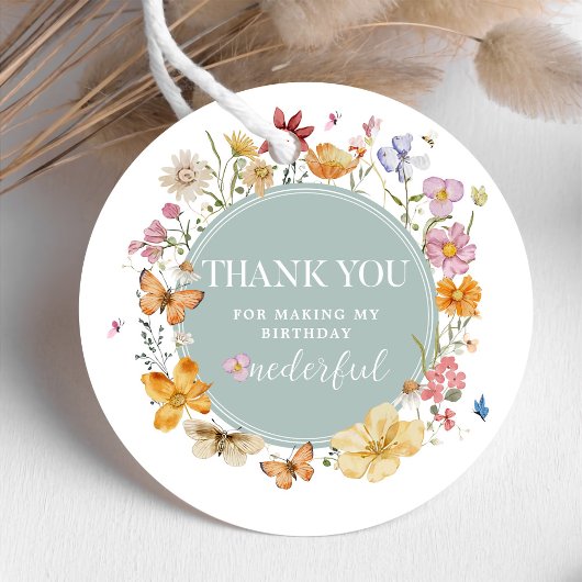 ガールワイルドフラワー1st誕生日パーティー フェイバータグ