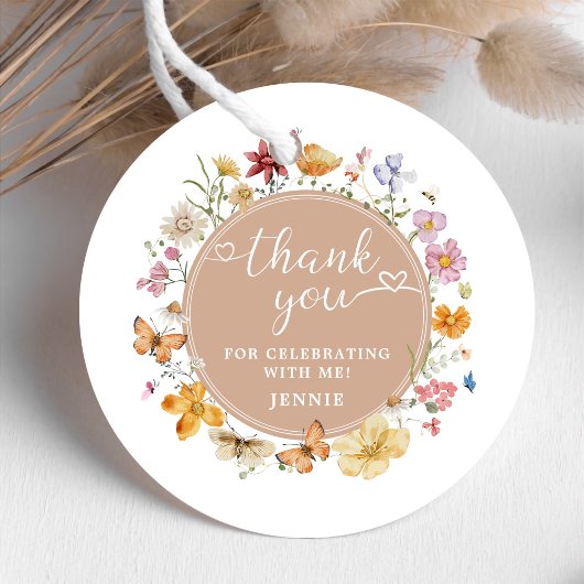 ガールワイルドフラワー1st誕生日パーティー フェイバータグ