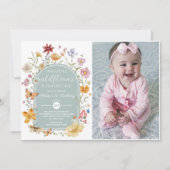 ガールワイルドフラワー1st誕生日パーティー 招待状 (正面)