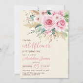 ガールワイルドフラワー1st誕生日パーティー 招待状 (正面)