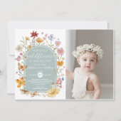 ガールワイルドフラワー2nd誕生日パーティの招待状 招待状 (正面)