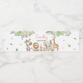 ガールワイルドワンサファリベイビーシャワー ペットボトルラベル (シングルラベル)