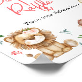 ガールワイルドワンサファリベビシャワーおむつラッフル ポスター (角)