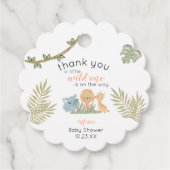 ガールワイルドワンサファリ動物ベビーシャワー フェイバータグ (正面)