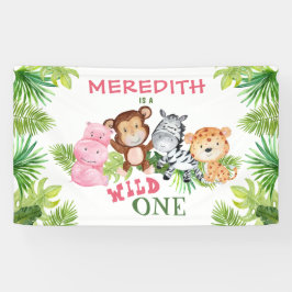 ガールワイルドワンジャングルサファリ1st第1誕生日 横断幕