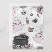 ガールワン不気味ハロウィーン誕生日 招待状 (裏面)