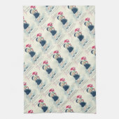 ガールヴィンテージビクトリアンクリスマスキッチンタオル キッチンタオル (縦)