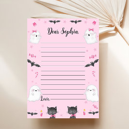 ガール不気味ハロウィーン時間カプセルノートメイスン サンキューカード