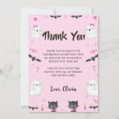 ガール不気味ハロウィーン誕生日パーティー サンキューカード (正面)