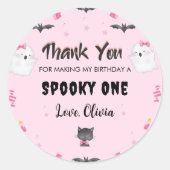 ガール不気味ハロウィーン誕生日パーティー ラウンドシール (正面)