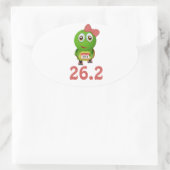 ガール亀26.2 （マラソン） 楕円形シール (バッグ)