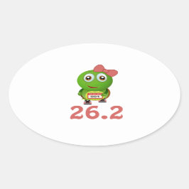 ガール亀26.2 (マラソン) 楕円形シール