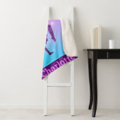 ガール体操ハンドスタンドパープルアクアパーソナライズされた シェルパブランケット (インサイチュ)