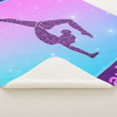 ガール体操ハンドスタンドパープルアクアパーソナライズされた シェルパブランケット (3/4)