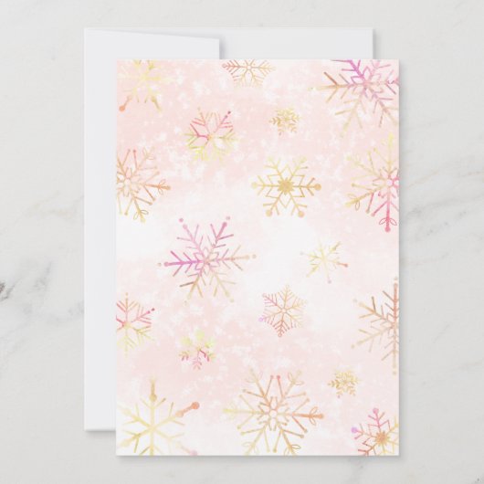 ガール冬の北極動物の赤ちゃんシャワー 招待状 (裏面)