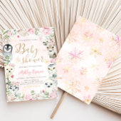 ガール冬の北極動物の赤ちゃんシャワー 招待状