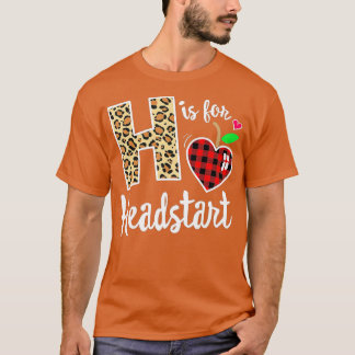 ガール初日ヘッドスタートレオパード後部学校 Tシャツ