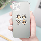 ガール動物愛好家 シール (スマートフォン)