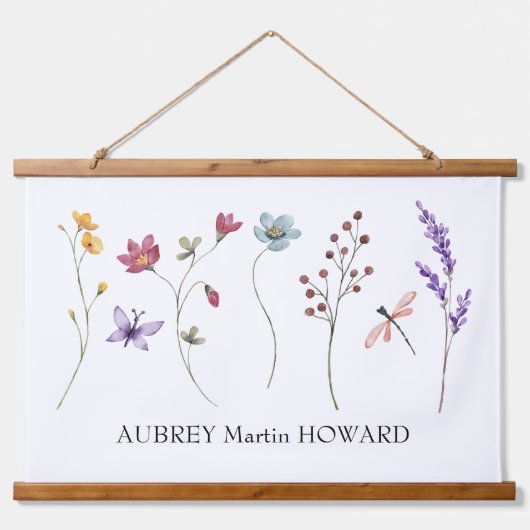 ガール名キャンバスフラグ |名パーソナライズされた前記号 吊り下げ型タペストリー (正面)