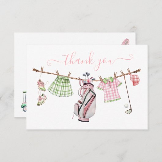 ガール名門私立校風のゴルフクロースラインありがとうご注意 (正面/裏面)