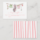 ガール名門私立校風のゴルフ物干しおむつラッフルカード エンクロージャーカード (正面/裏面)