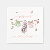 ガール名門私立校風のゴルフ赤ちゃんシャワー物干し スタンダードカクテルナプキン (正面)