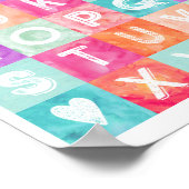 ガール子供部屋デコールアルファベットウォーター色 ポスター (角)