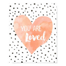 ガール子供部屋デコールウォーターカラーピーチハート