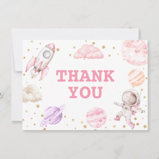 ガール宇宙誕生日 サンキューカード (正面)