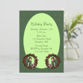 ガール小妖精や小人オンリースクリスマスホリデイ招待状 招待状 (スタンド正面)