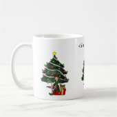 ガール小妖精や小人クリスマスツリーパーソナライズされたホリデイ コーヒーマグカップ (左)
