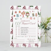 ガール小妖精や小人 |キッズクリスマス小妖精や小人レポートカード 招待状 (スタンド正面)