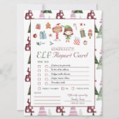 ガール小妖精や小人 |キッズクリスマス小妖精や小人レポートカード 招待状 (正面)