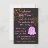ガール幽霊ハロウィーンベビーシャワー招待状カード 招待状 (裏面)