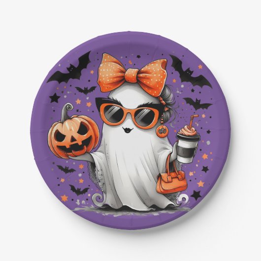 ガール幽霊パーティー ペーパープレート (正面)