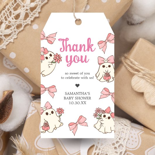 ガール幽霊リトルブハロウィーンベビーメッセージカード ギフトタグ