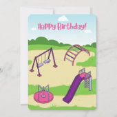 ガール建築誕生日招待状 招待状 (裏面)