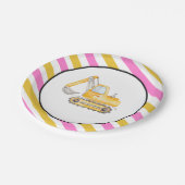 ガール建築車両プレート ペーパープレート (アングル)