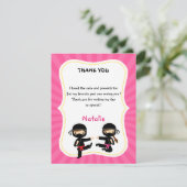 ガール忍者サンキューカード – ウォリアー子供の誕生日 サンキューカード (スタンド正面)