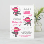 ガール忍者空手バースデーパーティ招待状 招待状 (スタンド正面)