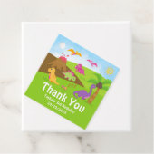 ガール恐竜の誕生日パーティーありがとうメッセージカード フェイバータグ (インサイチュ)